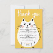 かわいいウィット猫の赤ちゃんシャワ感謝していーユー サンキューカード (正面)