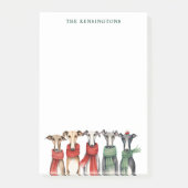 かわいいウィペットとスカーフのグレイハウンド犬 ポストイット (正面)