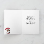 かわいいウィペットのクリスマスホリデーカード シーズンカード (内部)