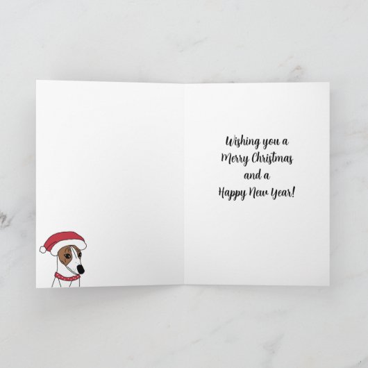 かわいいウィペットのクリスマスホリデーカード シーズンカード (内部)