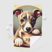 かわいいウィペットの子犬 ゴルフタオル (インサイチュ)