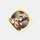 かわいいウィペットの子犬 スタンダードカクテルナプキン (角)