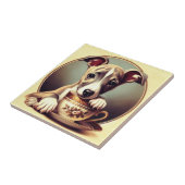 かわいいウィペットの子犬 タイル (側面)