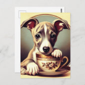 かわいいウィペットの子犬 ポストカード (正面/裏面)