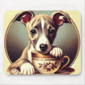かわいいウィペットの子犬 マウスパッド (正面)