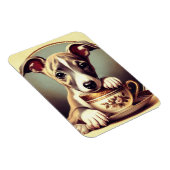 かわいいウィペットの子犬 マグネット (右側)