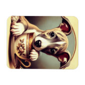 かわいいウィペットの子犬 マグネット (横)