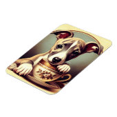 かわいいウィペットの子犬 マグネット (左側)