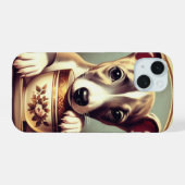 かわいいウィペットの子犬 iPhone 15ケース (裏面横)