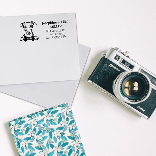 かわいいウィペットドッグ差出人住所 ラバースタンプ