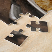 かわいいウィペットパピースピルグリムハットサンクスギビングディナー ジグソーパズル (側面)