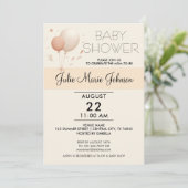 かわいいウィムシー赤ちゃんシャワー – バルーン招待状 招待状 (スタンド正面)