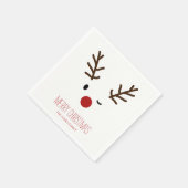 かわいいウィンキングルドルフトナカイのクリスマス スタンダードカクテルナプキン (角)