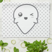 かわいいウィンキング幽霊キッチンタオル キッチンタオル (折り畳み)