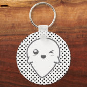 かわいいウィンキング幽霊キーチェーン キーホルダー (正面)