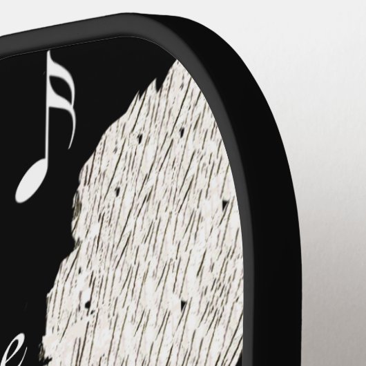 かわいいウィンキング白猫オンピアノ鍵音符 ピックルボールラケット (左詳細)