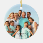 かわいいウィンキングRudolfトナカイ写真クリスマス セラミックオーナメント (裏面)