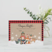 かわいいウィンターウッドランドランバージャックオムツラッフル エンクロージャーカード (スタンド正面)