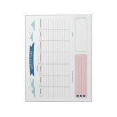 かわいいウィークリープランナーメモ帳 ノートパッド (回転)