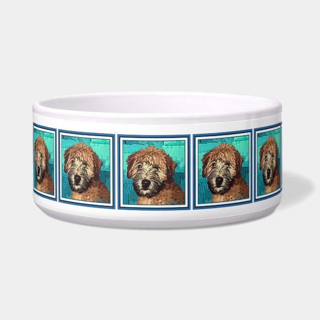 かわいいウィートテリアパピードウェット顔 ボウル (左)