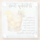 かわいいウイスキーサワーカクテルレシピ ガラスコースター (裏面)