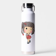 かわいいウインキングチビ（小さくかわいく書いた感じ）ガールウィズピゲイルムグ