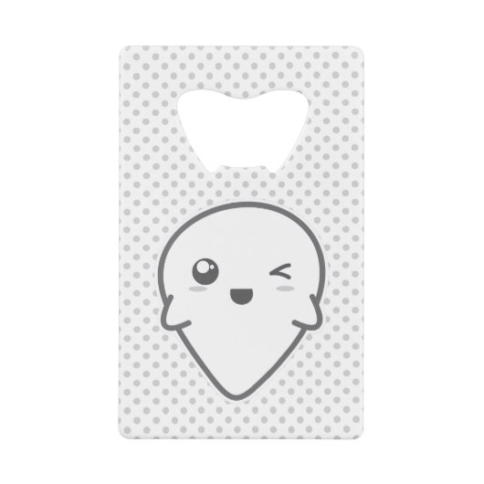 かわいいウインキング幽霊ボトルオープナー クレジットカード栓抜き (正面)