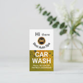 かわいいウインキング車の顔金ゴールド水オートカー詳細 名刺 (スタンド正面)