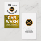 かわいいウインキング車の顔金ゴールド水オートカー詳細 名刺 (正面/裏面)