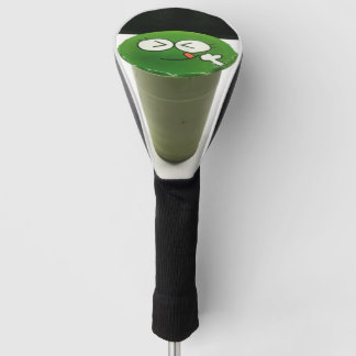 かわいいウインクする緑のカエル 抹茶ボバミルクティーカップ ゴルフヘッドカバー