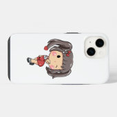 かわいいウインクのちびキャラ女子 iPhoneケース (裏面横)