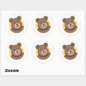 かわいいウインクのキャラクターベアのアイコン ベクターイラスト ラウンドシール (シート)