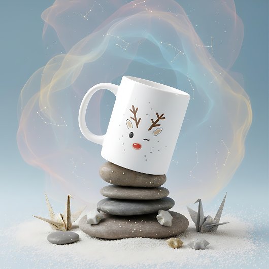  かわいいウインクルドルフ・トナカイ クリスマス ジャンボコーヒーマグカップ