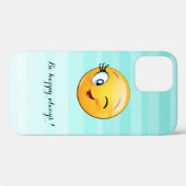 かわいいウインク顔文字 - いつも幸せに Case-Mate iPhoneケース (裏面 (横))
