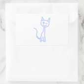 かわいいウインク。ブルー. 長方形シール (バッグ)