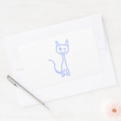 かわいいウインク。ブルー. 長方形シール (封筒)