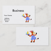 かわいいウェイトレス牛 名刺 (正面/裏面)