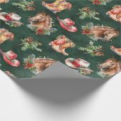 かわいいウェスタン/カウボーイクリスマス ラッピングペーパー (角)
