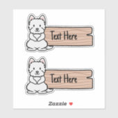 かわいいウェスティテリアラベル シール (シート)