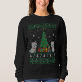 かわいいウェスティドッグ犬のための醜いクリスマスセーター スウェットシャツ (正面)