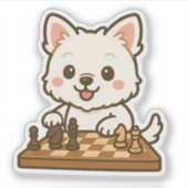 かわいいウェスティホワイトテリア遊ドッグチェス シール (正面)