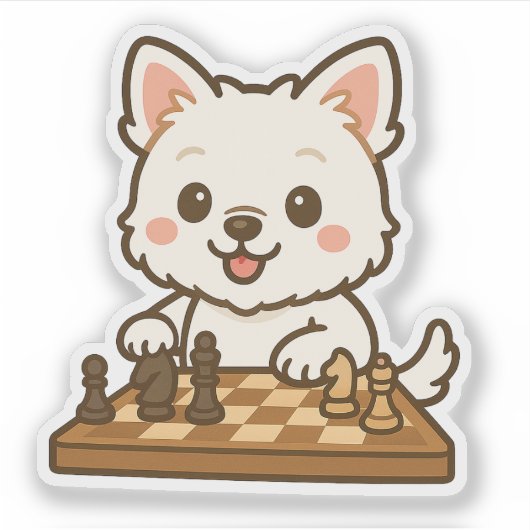 かわいいウェスティホワイトテリア遊ドッグチェス シール (正面)