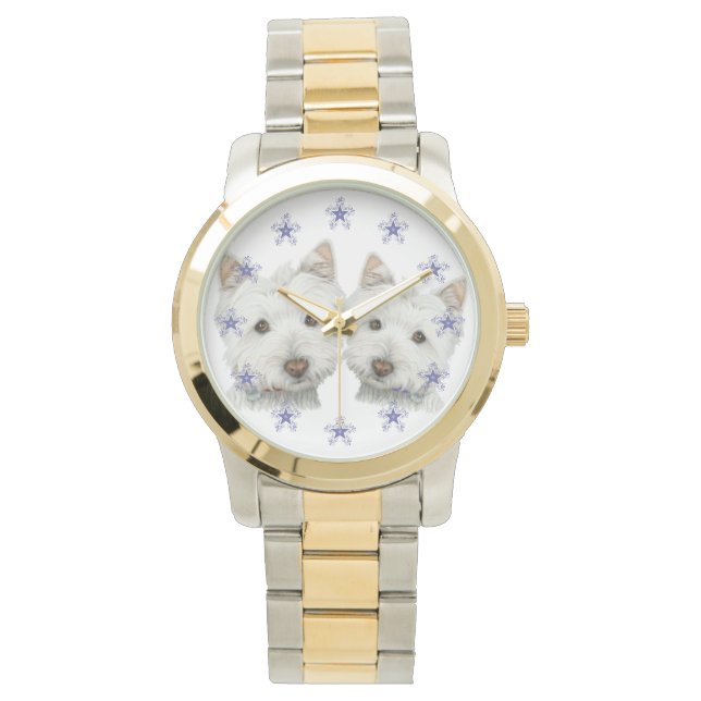 かわいいウェスティードッグズアートウォッチ 腕時計 (正面)
