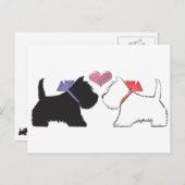 かわいいウェスティードッグズアート ポストカード (正面/裏面)