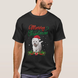 かわいいウェスティー顔醜いセーター犬サンタの衣装X Tシャツ