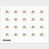 かわいいウェディングカップル ラウンドシール (シート)