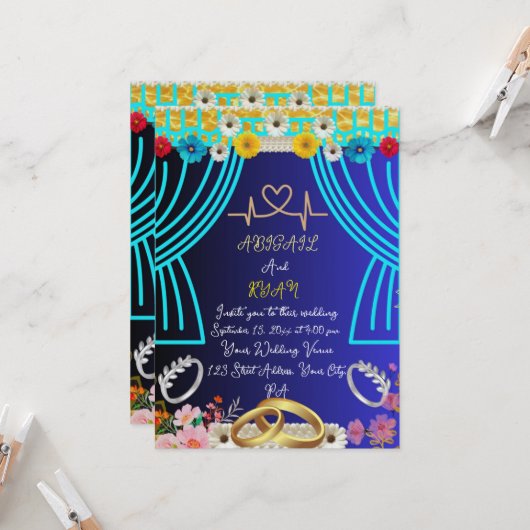 かわいいウェディング招待状 招待状 (正面/裏面インサイチュ)