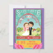 かわいいウェディング マグネット招待状 (正面)