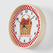 かわいいウェルカムカントリーアップルキッチン追加文字 壁時計 (傾斜)