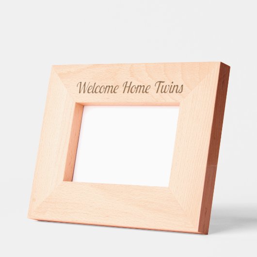 かわいいウェルカムホームツインズ レーザー彫刻フレーム (左)